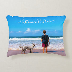 Regalo de almohada fotográfica con nombre de texto
