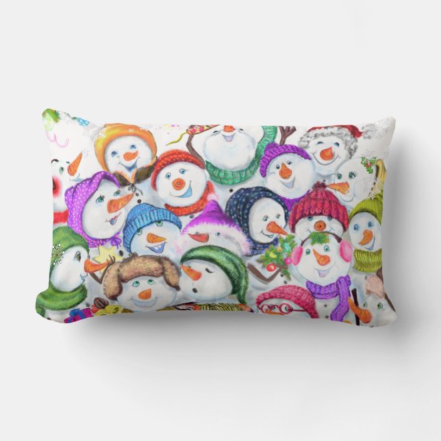 Regalo de almohada lumbar para Navidades de Snowma (Anverso)