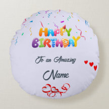 Regalo de almohada redonda único para los cumpleañ