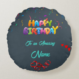 Regalo de almohada redonda único para los cumpleañ