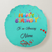 Regalo de almohada redonda único para los cumpleañ