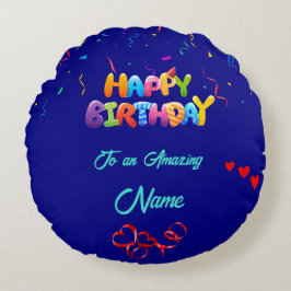 Regalo de almohada redonda único para los cumpleañ