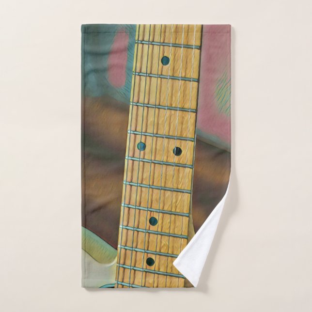 regalo de amor de guitarra retro (Toalla de mano)