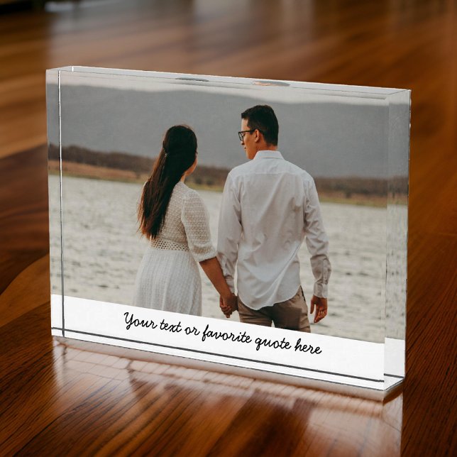 Regalo de aniversario, bloque de fotos de Personal (Christmas gift for mom, personalized gift for couples, custom photo home decor, mothers day gift)