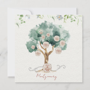 Regalo de árbol familiar para geneología de padres