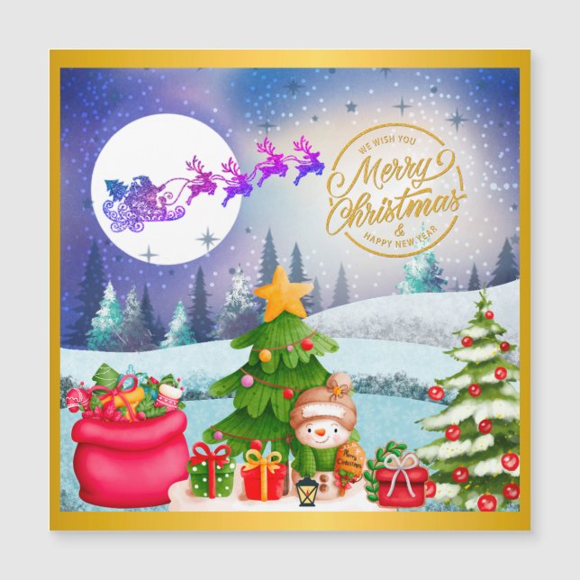 Regalo de árbol navideño y feliz año nuevo (Anverso)