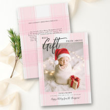 Regalo de Arriba Plaid Rosa Moderno Navidad Bebé