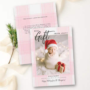 Regalo de Arriba Plaid Rosa Moderno Navidad Bebé