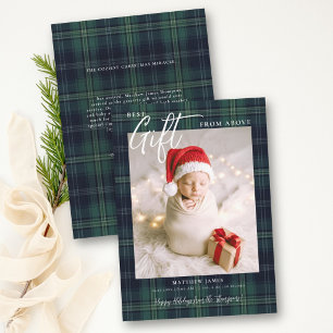Regalo de Arriba Plaid Verde Navidad Moderna para