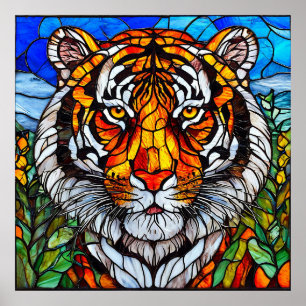 Regalo de Arte de Tigre en Vidrio Pintado para Dec