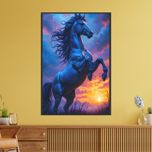 Regalo de arte mural Fantasía de caballo azul al a