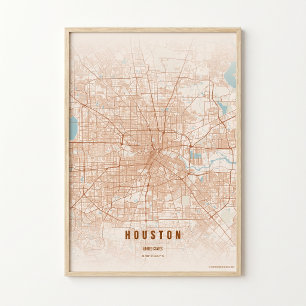 Regalo de Arte para Pared de Póster de Mapa de Hou