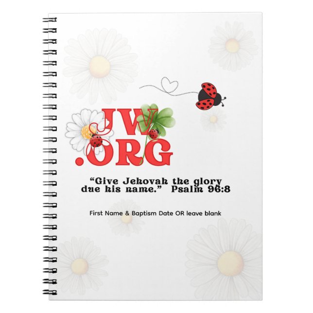 Regalo de bautismo JW Keepsake - Cuaderno para ell (Frente)