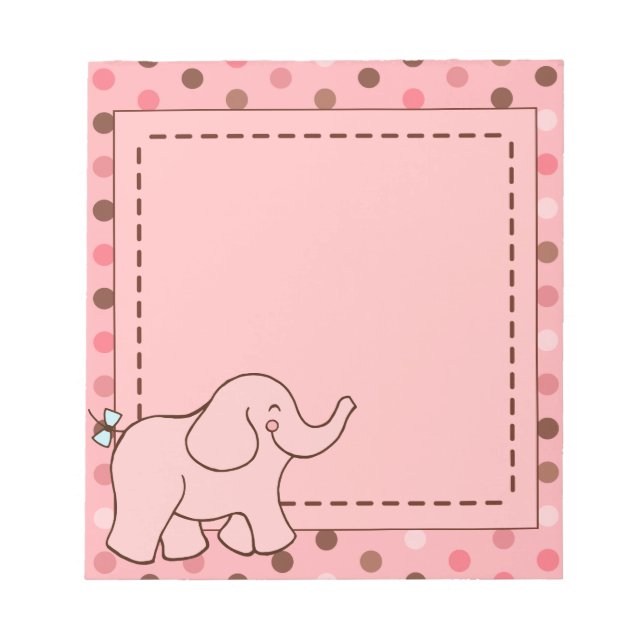 Regalo de bloc de notas de elefante bebé rosa lind (Frente)