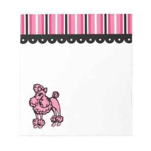 Regalo de bloc de notas de Poodle rosa francés par