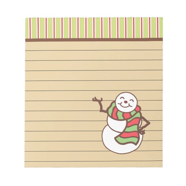 Regalo de Bloc de notas de Snowman para Navidades  (Frente)