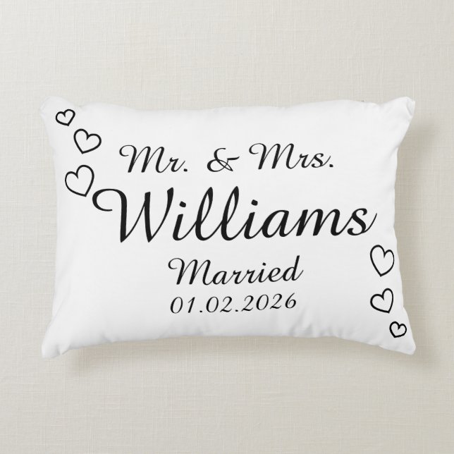 Regalo de Boda Amoroso – Almohada con Acentos de C (Anverso)