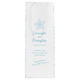 regalo de boda bolsa de vino azul estelar personal