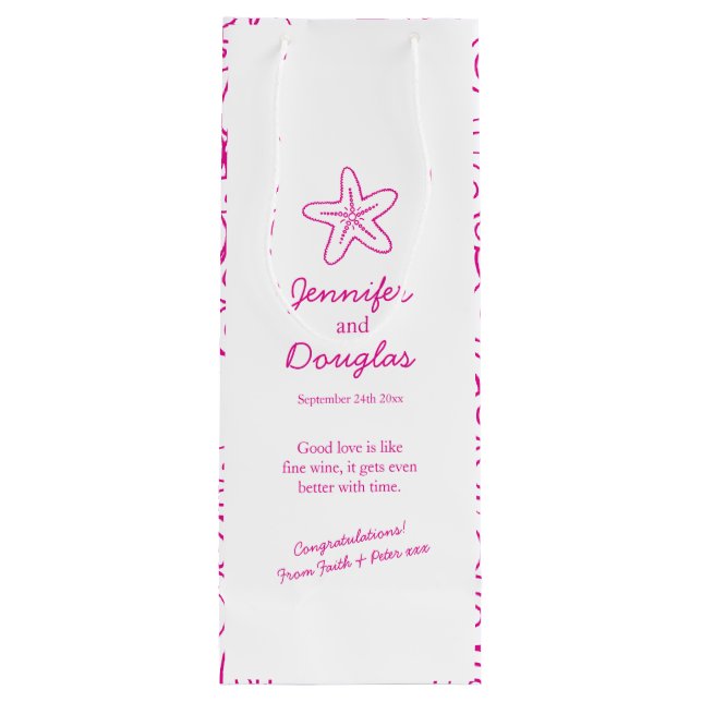 regalo de boda bolsa de vino rosa de estrella pers (Reverso)