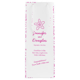 regalo de boda bolsa de vino rosa de estrella pers