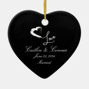 Regalo de Boda de ornamentos casados con el corazó