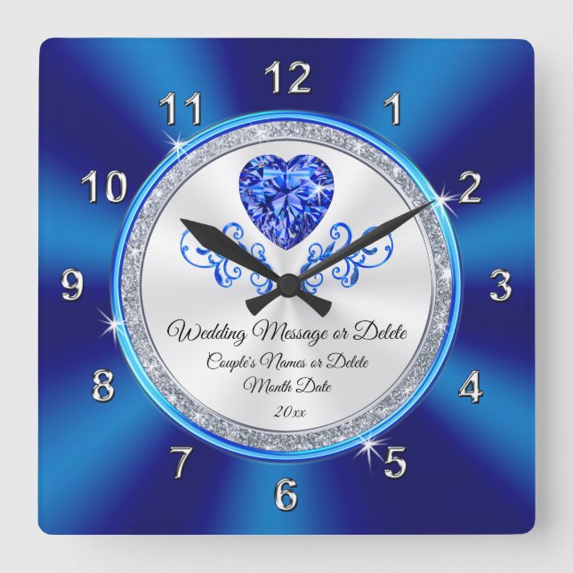 Regalo de Boda de reloj real azul y blanco persona (Anverso)