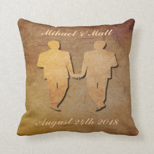 Regalo de boda gay de encargo de la almohada