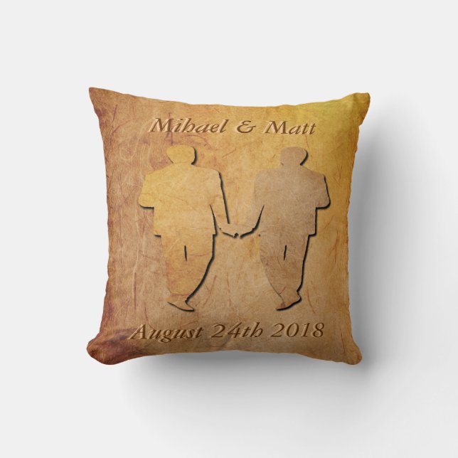 Regalo de boda gay de la almohada de la textura (Anverso)
