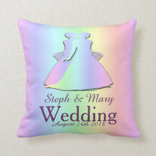 Regalo de boda lesbiano del orgullo de la almohada