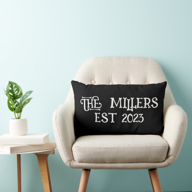 REGALO DE BODAS PERSONALIZADO COJÍN LUMBAR NEGRO (Silla)