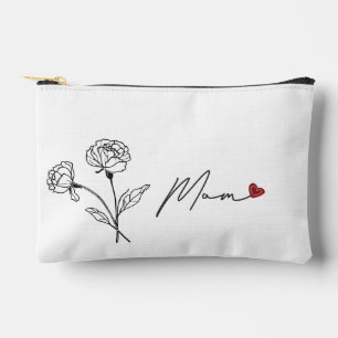 Regalo de bolsa cosmética de mamá floral minimalis