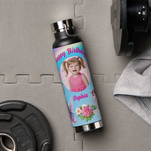 Regalo de Botella de Agua de Cumpleaños con Foto d (Gimnasio)