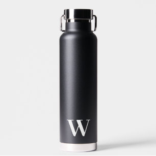 Regalo de botella de agua negra de boda minimalist