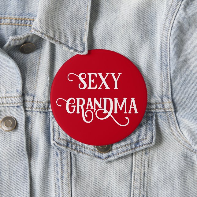 Regalo de botón de abuela sexy divertida (In situ)