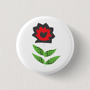 Regalo de botón de flores retro lindo