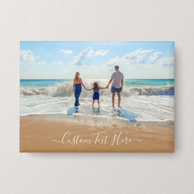 Regalo de botón de foto personalizado con tus foto (Anverso)