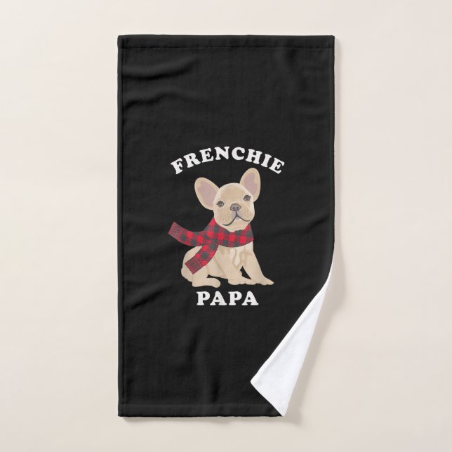 regalo de bulldog francés para navidades familiare (Toalla de mano)