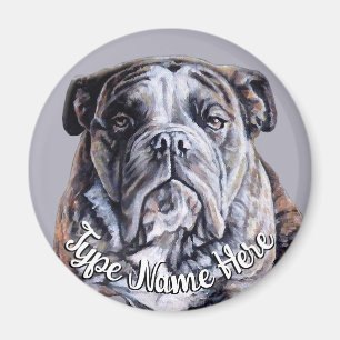 Regalo de Bulldog inglés personalizado de imán de
