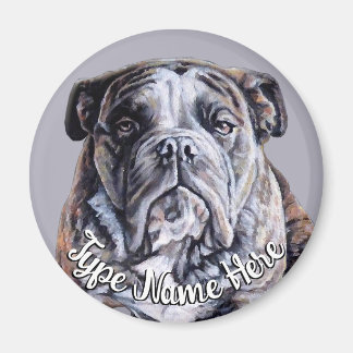 Regalo de Bulldog inglés personalizado de imán de 