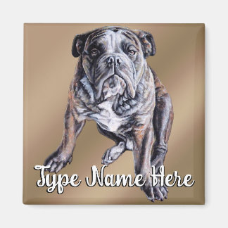 Regalo de Bulldog inglés personalizado de imán de 