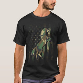 Regalo de caballos Camo Bandera Americana Camiseta