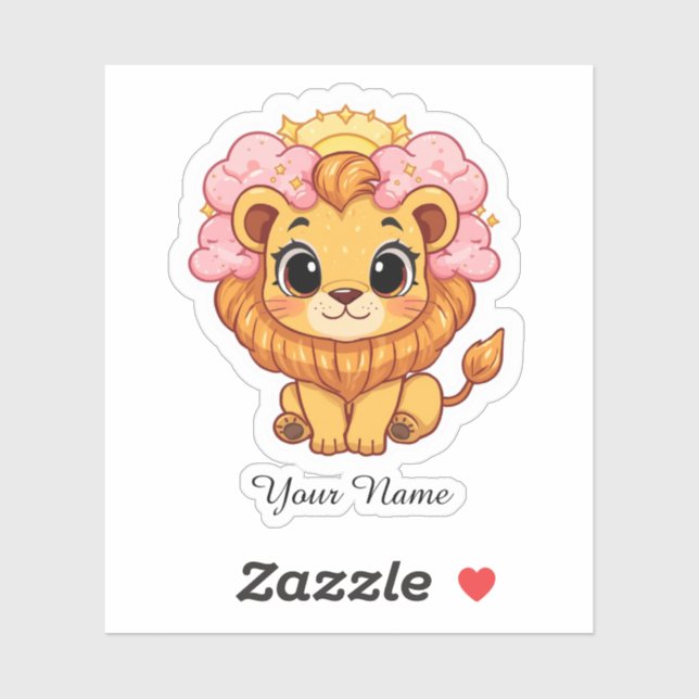 Regalo de Calcomanía Personalizada Leo Zodíaco Cel (Hoja)
