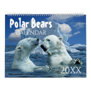 Regalo de calendario de pared con tema de oso pola