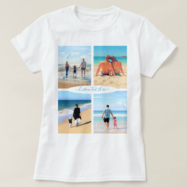 Regalo de camiseta de Collage de fotos personaliza (Diseño del anverso)