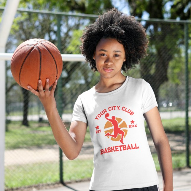 Regalo de camiseta del jugador de equipo de balonc (Custom Basketball Team Shirt with Player Name & Logo)