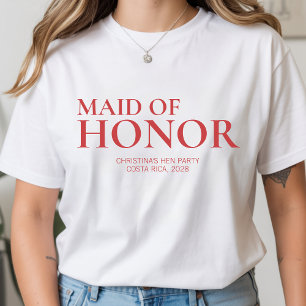 Regalo de Camiseta Personalizada para Damas de Hon