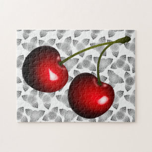 Regalo de cerezas rojas rompecabezas de cerezas du