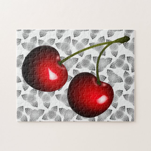 Regalo de cerezas rojas rompecabezas de cerezas du (Horizontal)