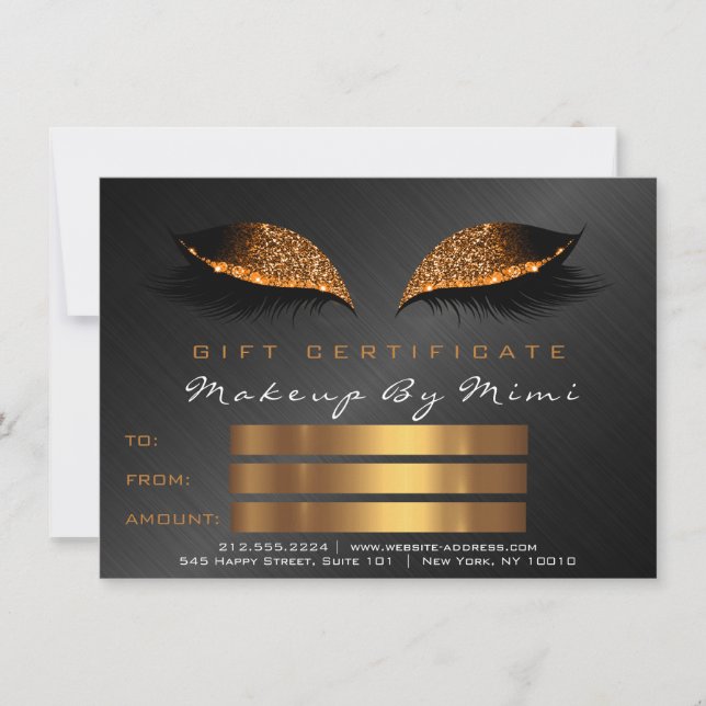 Regalo de certificado de artista de maquillaje de  (Anverso)