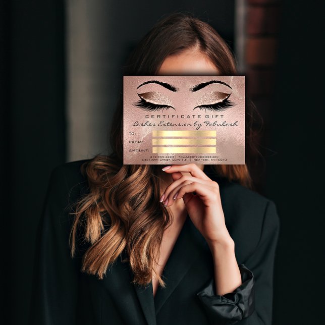 Regalo de certificado de artista de maquillaje de  (Lashes Rose Gold Makeup Artist Certificate Gift )